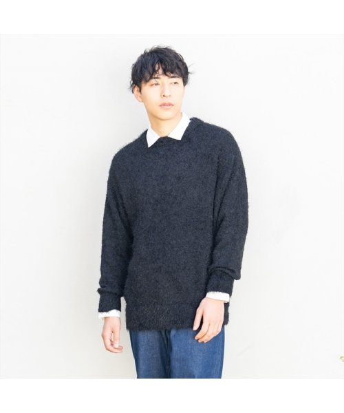 BRICK＆SONS(BRICK＆SONS)/フェザーモールクルーネックニット＜ブラック＞/img03