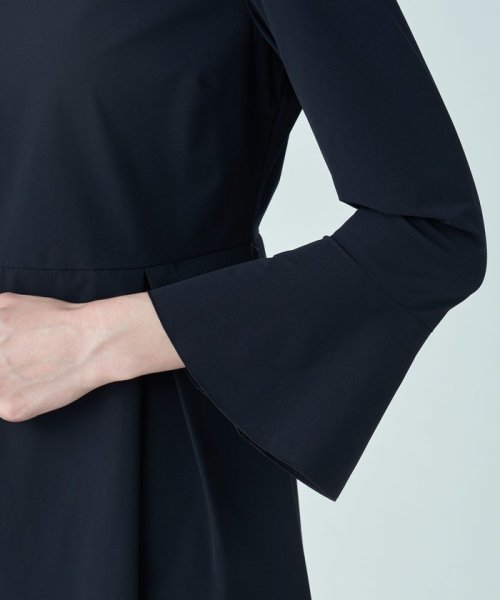 ストレッチタフタ ボックスタックワンピース 