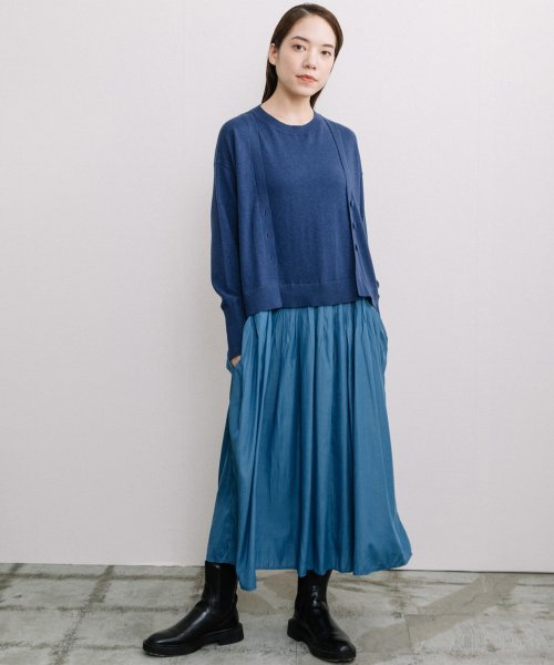 【Liyoca】コットンカシミヤレイヤードワンピース Liyoca 手洗い可