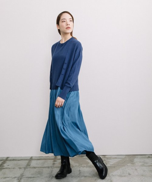 【Liyoca】コットンカシミヤレイヤードワンピース Liyoca 手洗い可