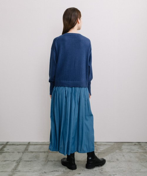 【Liyoca】コットンカシミヤレイヤードワンピース Liyoca 手洗い可