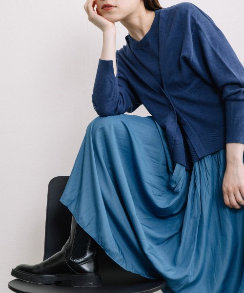 【Liyoca】コットンカシミヤレイヤードワンピース Liyoca 手洗い可