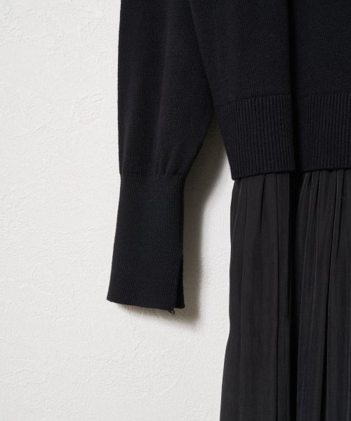 【Liyoca】コットンカシミヤレイヤードワンピース Liyoca 手洗い可