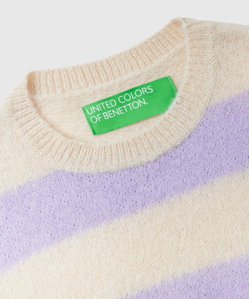 BENETTON (women)(ベネトン（レディース）)/起毛クルーネックボーダーニット・セーター/img35