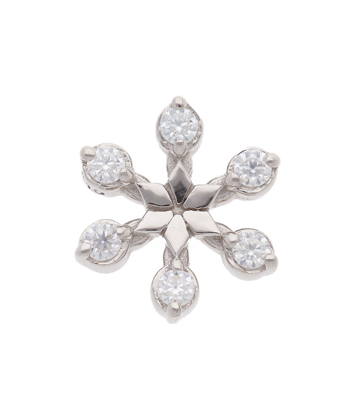 Solo Pierce】K14・K10 雪の結晶 ワンポイントハーフピアス(505747254
