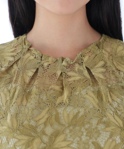 シフォンボレロ付きフラワーレーススカラップワンピース 二次会 食事会 セレモニー 発表会