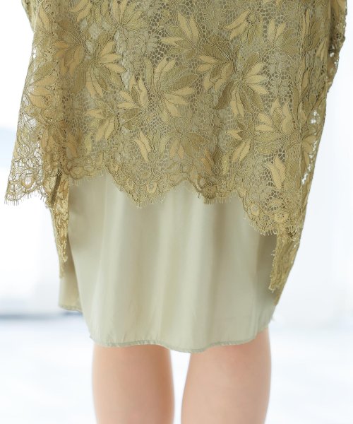 シフォンボレロ付きフラワーレーススカラップワンピース 二次会 食事会 セレモニー 発表会