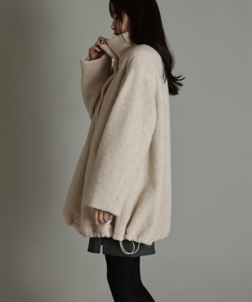 尾州アンゴラパイルフレアボアコート 