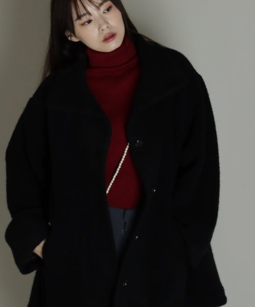 尾州アンゴラパイルフレアボアコート 