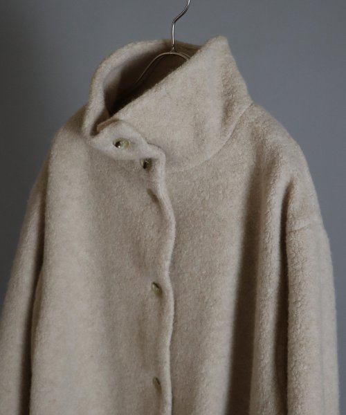 尾州アンゴラパイルフレアボアコート 