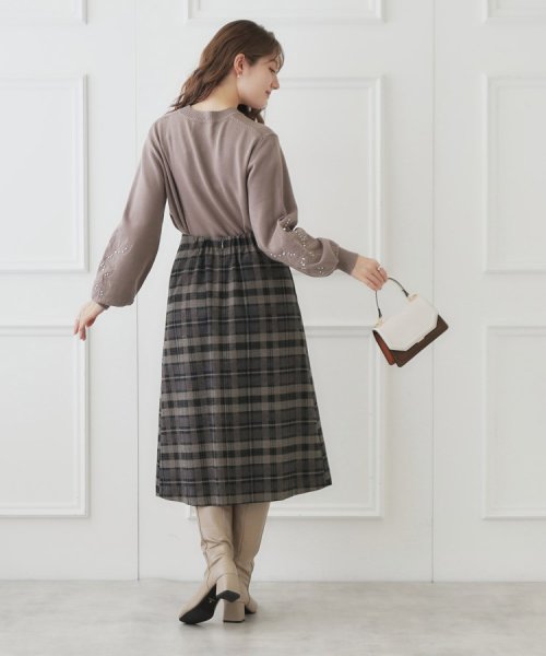 Couture Brooch(クチュールブローチ)/合皮ベルト付Aラインスカート/img03