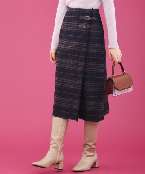 Couture Brooch(クチュールブローチ)/合皮ベルト付Aラインスカート/img11