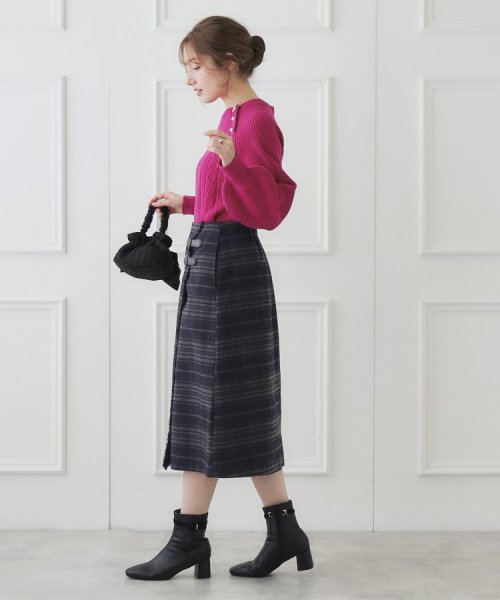 Couture Brooch(クチュールブローチ)/合皮ベルト付Aラインスカート/img13