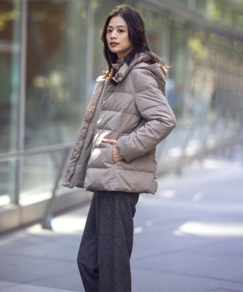 ブラッシュドマルチポリ ショート ダウン コート 大きいサイズ 小さいサイズ