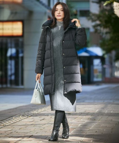 ブラッシュドマルチポリ ロング ダウン コート 大きいサイズ 小さいサイズ