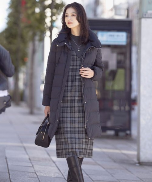 ブラッシュドマルチポリ ロング ダウン コート 大きいサイズ 小さいサイズ