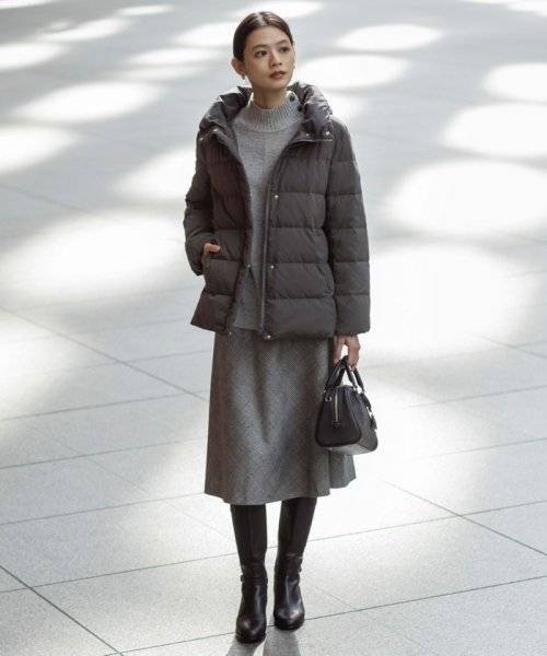 ブラッシュドマルチポリ ショート ダウン コート 大きいサイズ 小さいサイズ