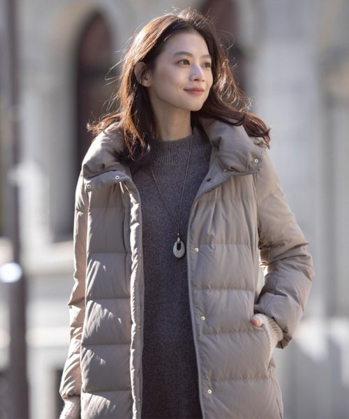 ブラッシュドマルチポリ ロング ダウン コート 大きいサイズ 小さいサイズ