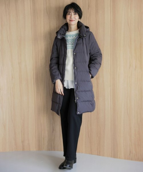 ブラッシュドマルチポリ ロング ダウン コート 大きいサイズ 小さいサイズ