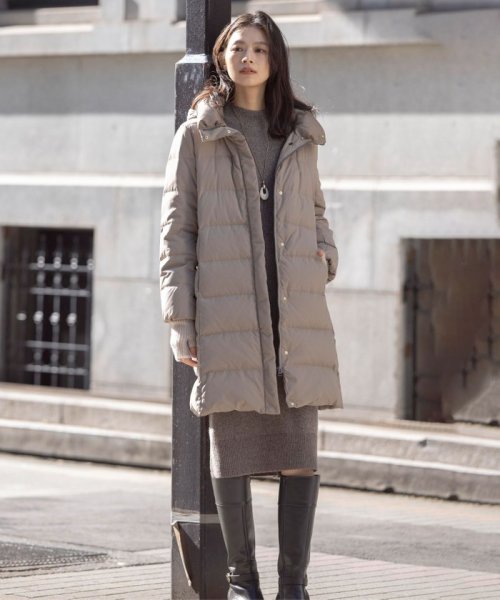 ブラッシュドマルチポリ ロング ダウン コート 大きいサイズ 小さいサイズ