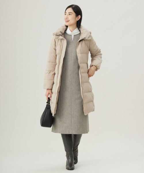 ブラッシュドマルチポリ ロング ダウン コート 大きいサイズ 小さいサイズ