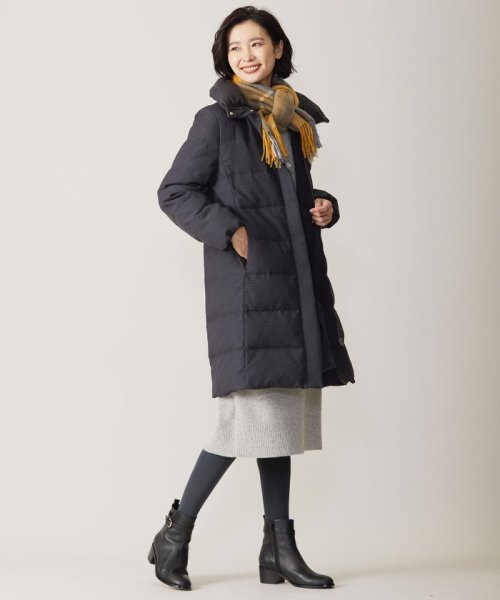 千鳥&グレンチェック ロング ダウン コート #304 #375 大きいサイズ 小さいサイズ