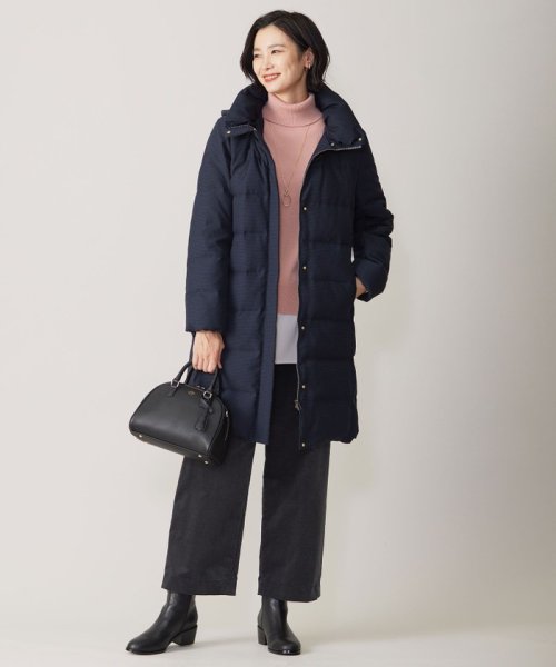 千鳥&グレンチェック ロング ダウン コート #304 #375 大きいサイズ 小さいサイズ