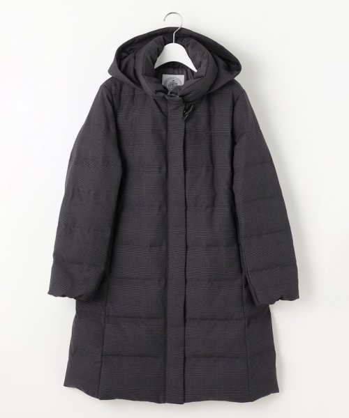 千鳥&グレンチェック ロング ダウン コート #304 #375 大きいサイズ 小さいサイズ