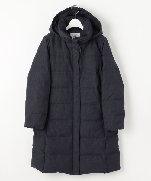 千鳥&グレンチェック ロング ダウン コート #304 #375 大きいサイズ 小さいサイズ