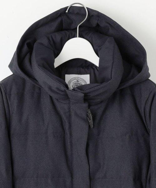 千鳥&グレンチェック ロング ダウン コート #304 #375 大きいサイズ 小さいサイズ