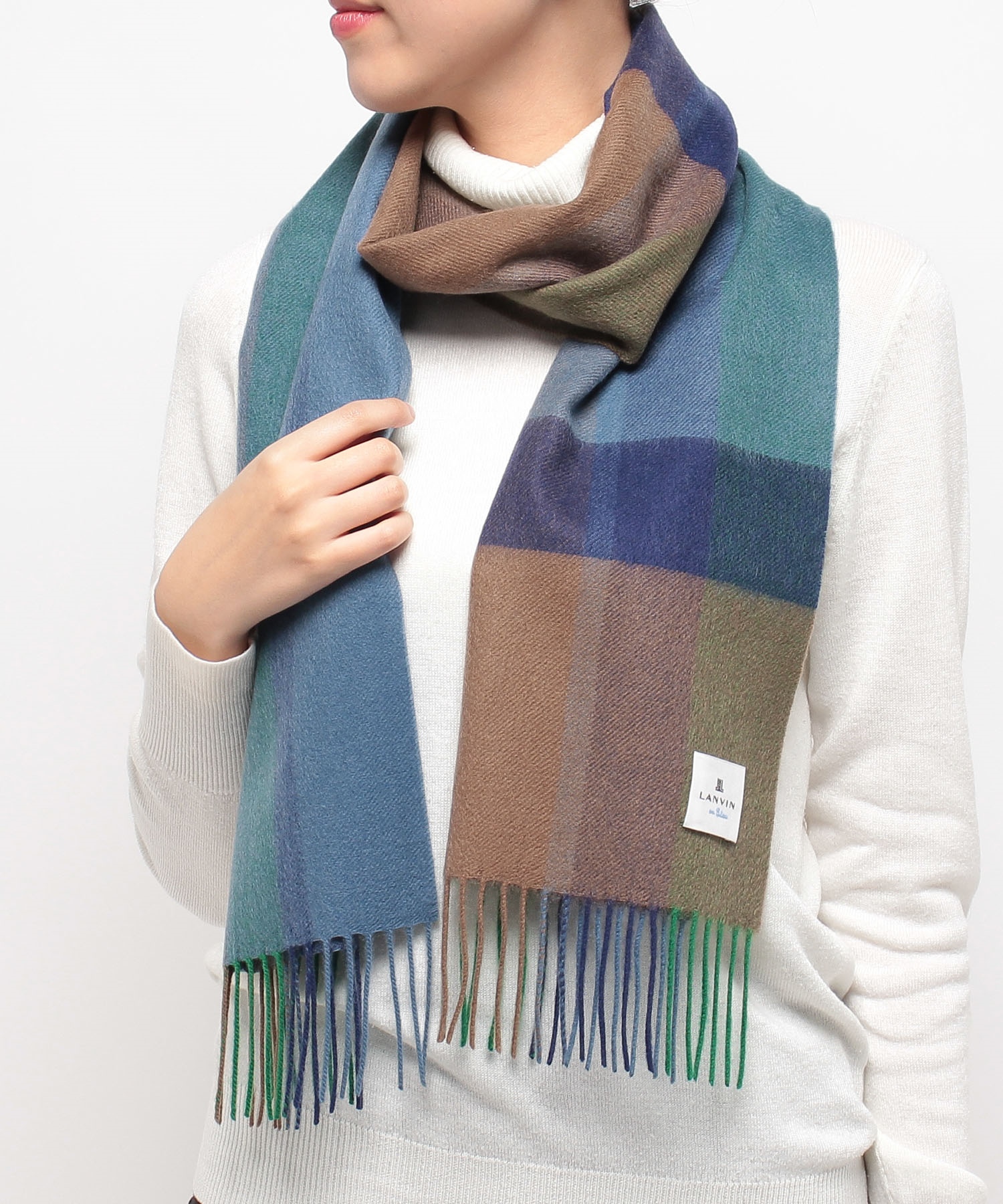 LANVIN en Bleu ランバン コート ファーポンチョ ケープ ランバンオン 