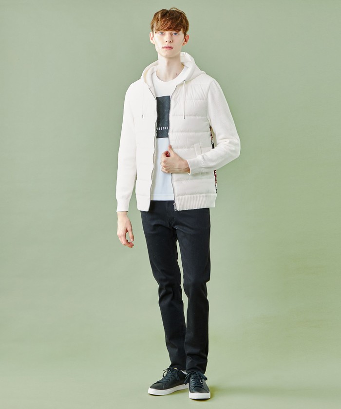 WEB限定】チェックロゴテープニットブルゾン(505738946)|HANKYU MEN'S