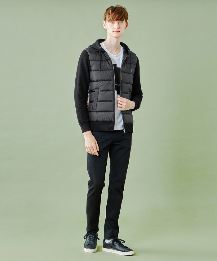 WEB限定】チェックロゴテープニットブルゾン(505738946)|HANKYU MEN'S