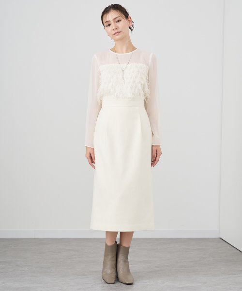 ラムビーバータイト スカート ゴスペル/GHOSPELL タイトスカート Harper Frayed Midi Skirt O1941566336 (14850円)