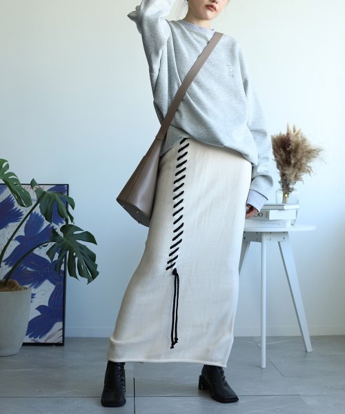 aimoha(aimoha（アイモハ）)/手縫いステッチニットタイトスカート/img24