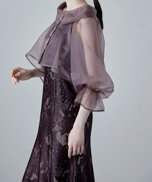 etoll. エトル シアーブラウス&マーメイドキャミソール セット ドレス 結婚式 パーティードレス オケージョン ワンピース お呼ばれ 二次会 マルチway ワンピース エトル ポリエステル100％ 着丈 5cm バスト 裾まわり