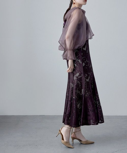 etoll. エトル シアーブラウス&マーメイドキャミソール セット ドレス 結婚式 パーティードレス オケージョン ワンピース お呼ばれ 二次会 マルチway ワンピース エトル ポリエステル100％ 着丈 5cm バスト 裾まわり