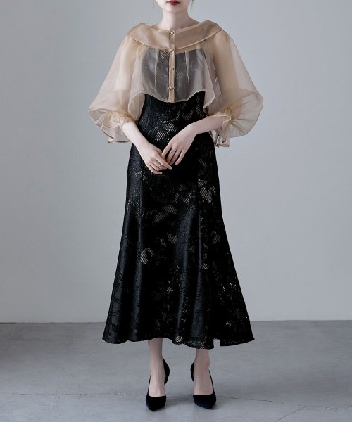 etoll. エトル シアーブラウス&マーメイドキャミソール セット ドレス 結婚式 パーティードレス オケージョン ワンピース お呼ばれ 二次会 マルチway ワンピース エトル ポリエステル100％ 着丈 5cm バスト 裾まわり