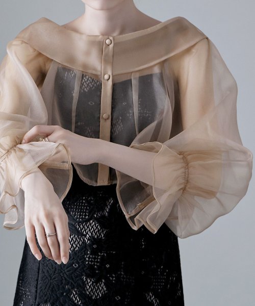 etoll. エトル シアーブラウス&マーメイドキャミソール セット ドレス 結婚式 パーティードレス オケージョン ワンピース お呼ばれ 二次会 マルチway ワンピース エトル ポリエステル100％ 着丈 5cm バスト 裾まわり