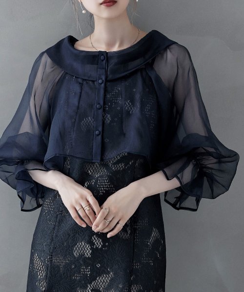 etoll. エトル シアーブラウス&マーメイドキャミソール セット ドレス 結婚式 パーティードレス オケージョン ワンピース お呼ばれ 二次会 マルチway ワンピース エトル ポリエステル100％ 着丈 5cm バスト 裾まわり