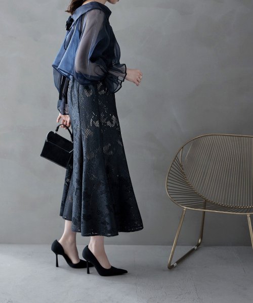 etoll. エトル シアーブラウス&マーメイドキャミソール セット ドレス 結婚式 パーティードレス オケージョン ワンピース お呼ばれ 二次会 マルチway ワンピース エトル ポリエステル100％ 着丈 5cm バスト 裾まわり