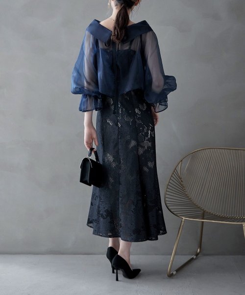 etoll. エトル シアーブラウス&マーメイドキャミソール セット ドレス 結婚式 パーティードレス オケージョン ワンピース お呼ばれ 二次会 マルチway ワンピース エトル ポリエステル100％ 着丈 5cm バスト 裾まわり