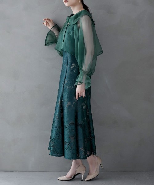 etoll. エトル シアーブラウス&マーメイドキャミソール セット ドレス 結婚式 パーティードレス オケージョン ワンピース お呼ばれ 二次会 マルチway ワンピース エトル ポリエステル100％ 着丈 5cm バスト 裾まわり