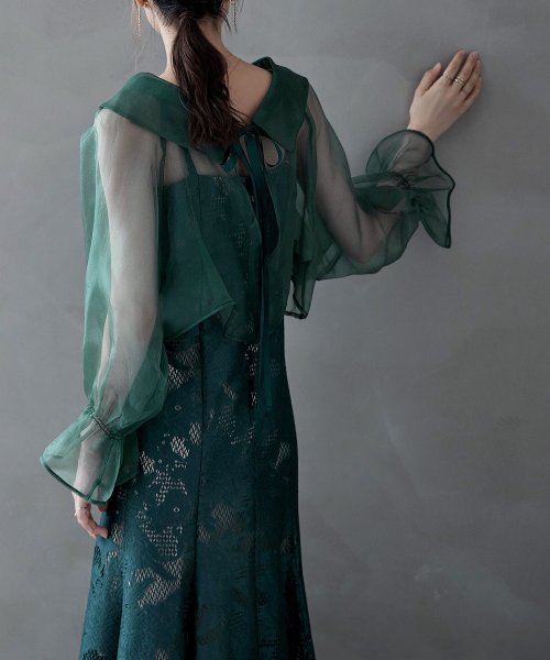 etoll. エトル シアーブラウス&マーメイドキャミソール セット ドレス 結婚式 パーティードレス オケージョン ワンピース お呼ばれ 二次会 マルチway ワンピース エトル ポリエステル100％ 着丈 5cm バスト 裾まわり