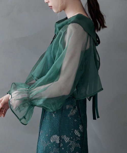 etoll. エトル シアーブラウス&マーメイドキャミソール セット ドレス 結婚式 パーティードレス オケージョン ワンピース お呼ばれ 二次会 マルチway ワンピース エトル ポリエステル100％ 着丈 5cm バスト 裾まわり