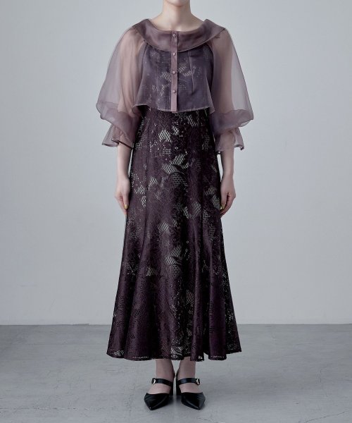 etoll. エトル シアーブラウス&マーメイドキャミソール セット ドレス 結婚式 パーティードレス オケージョン ワンピース お呼ばれ 二次会 マルチway ワンピース エトル ポリエステル100％ 着丈 5cm バスト 裾まわり