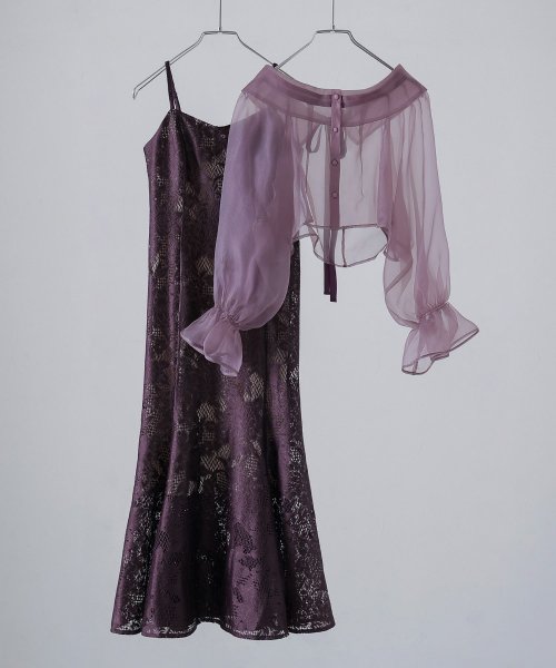 etoll. エトル シアーブラウス&マーメイドキャミソール セット ドレス 結婚式 パーティードレス オケージョン ワンピース お呼ばれ 二次会 マルチway ワンピース エトル ポリエステル100％ 着丈 5cm バスト 裾まわり