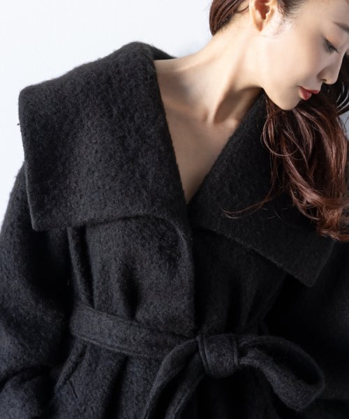 【高評価】【神崎恵さんコラボ】エアリーモヘアシャギーロングコート 品番