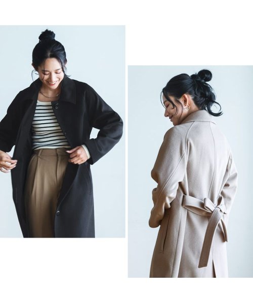 [Filomo]カシミヤブレンドウールステンカラーコート 着丈106cm