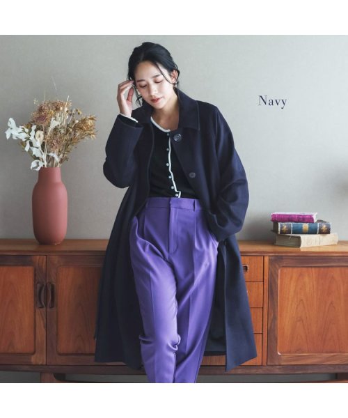 [Filomo]カシミヤブレンドウールステンカラーコート 着丈106cm